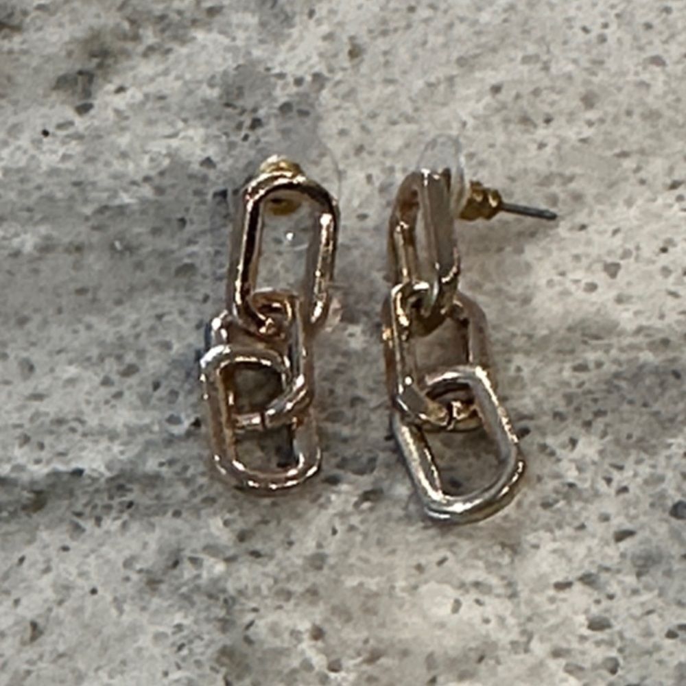 ✨ Gold Tone Chain Link Drop Earrings